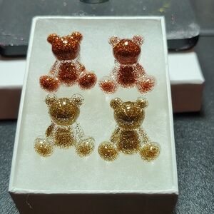 Glitter Bear Earrings Set